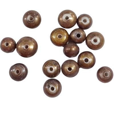 2.5mm hole Fresh Water Pearl 10-12mm Gold