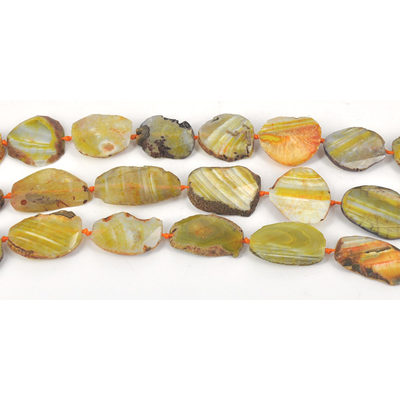 Agate Dyed 30mm Faceted /rough flat nugget