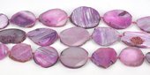 Agate Dyed 35mm Faceted flat round nugget-beads incl pearls-Beadthemup
