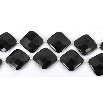 Agate Black Faceted /rough flat Diamond 35mm EACH Bead