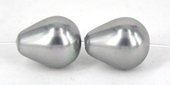 Shell Based Pearl 12x14mm Grey PAIR-beads incl pearls-Beadthemup