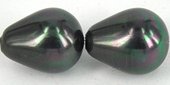 Shell Based Pearl 12x14mm Dark Grey PAIR-beads incl pearls-Beadthemup