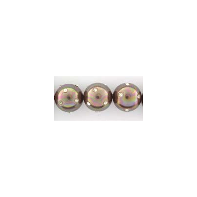 Shell Based Pearl 8mm Diamonte Choc.each