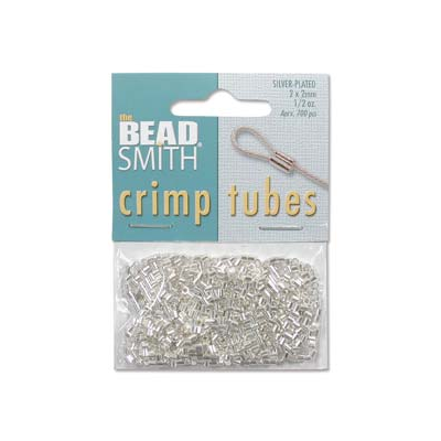 Silver Plate Base Crimp 2x2mm 400 pack