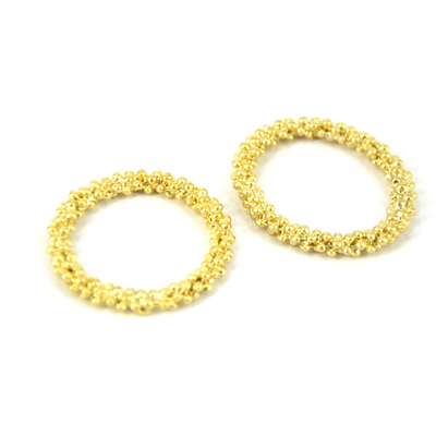 Gold Plate Zinc Ring closed  22x24mm pair