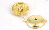 Gold Plate Brass CZ Connecter 14x10mm pair-findings-Beadthemup