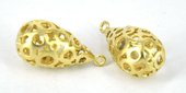 Gold Plate Pendant Teardrop 10x20mm pair-findings-Beadthemup