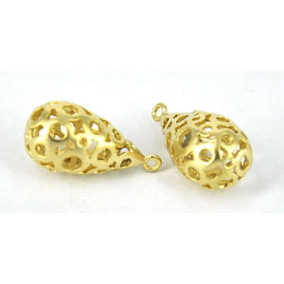 Gold Plate Pendant Teardrop 10x20mm pair