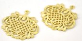 Gold Plate Pewter Pendant 29x31mm pair-findings-Beadthemup