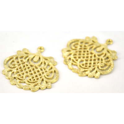 Gold Plate Pewter Pendant 29x31mm pair