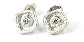 Rhodium Plate Brass CZ Stud 8mm pair-findings-Beadthemup