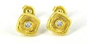 Gold Plate Brass CZ Stud 8mm pair-findings-Beadthemup
