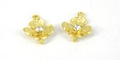 Gold plate Brass Connecter CZ 11x13.5mm pair-findings-Beadthemup