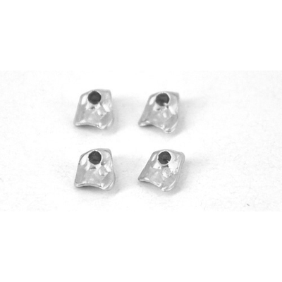 Rhodium Plate Pewter Bead 7.5x3mm 4 pack