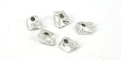 Rhodium Plate Pewter Bead 8.5x3.5mm 4 pack-findings-Beadthemup