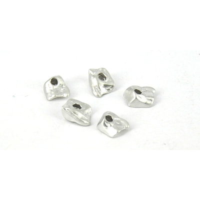 Rhodium Plate Pewter Bead 8.5x3.5mm 4 pack