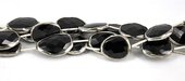 Sterling Silver Framed Onyx app.14x11mm EACH BEAD-beads incl pearls-Beadthemup