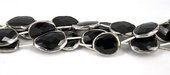 Sterling Silver Framd Onyx Bead app.14x11mm ea-beads incl pearls-Beadthemup