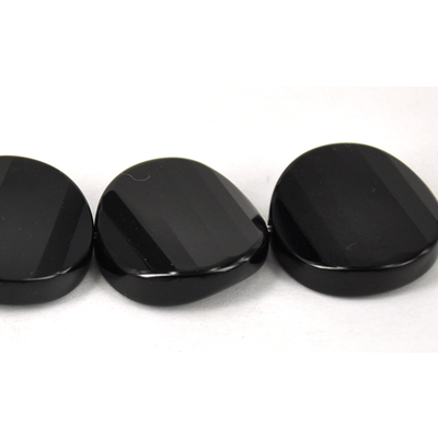 Onyx 20mm Fac Flat round EACH bead