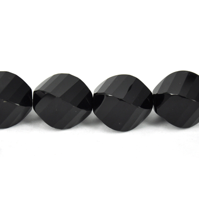 Onyx 15x20mm Faceted 4 Side Twist bead