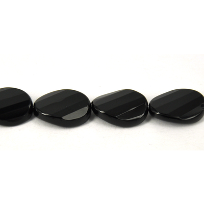 Onyx 12x16mm Faceted Flat Oval EACH bead