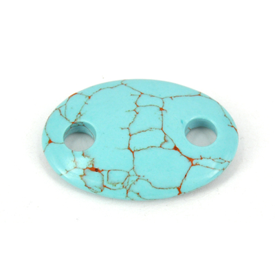 Dyed Howlite oval 2 holes 50x35mm