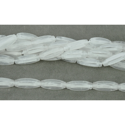 Clear Quartz Matt 4 side Olive 8x25mm EACH BEAD