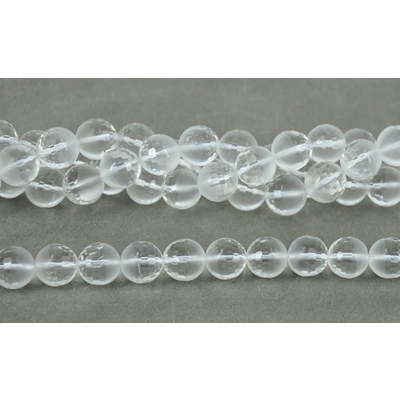 Clear Quartz 12mm Fac/Frsted round beads per strand  33