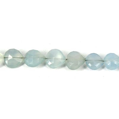 Chalcedony Grey Bl Faceted  Teardrop 10mm each