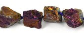 Titanium plated quartz purple nuggets-gemstone beads-Beadthemup