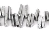 Silver plated  colour quartz stcks. t/drill-gemstone beads-Beadthemup