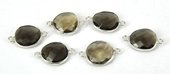Smokey Quartz Connctor S/Silver App 24mm-beads incl pearls-Beadthemup