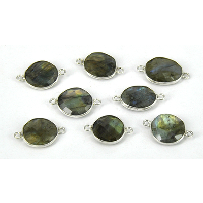 Labradorite Connector S/Silver App. 21mm