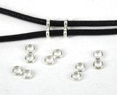 LAST ONES Sterling Silver spacer double ring 8x4mm 6 pack-findings-Beadthemup