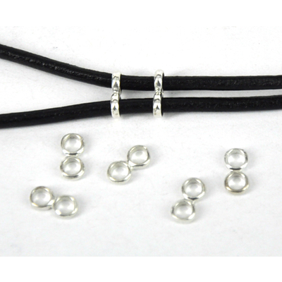 LAST ONES Sterling Silver spacer double ring 8x4mm 6 pack