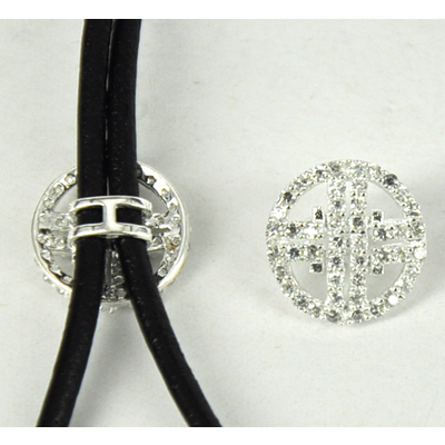 Sterling Silver Bead/Connecter with ring CZ 12mm