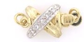 Vermeil Clasp CZ "X" design-findings-Beadthemup