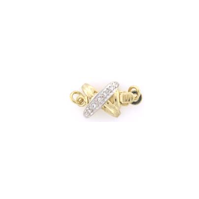 Vermeil Clasp CZ "X" design