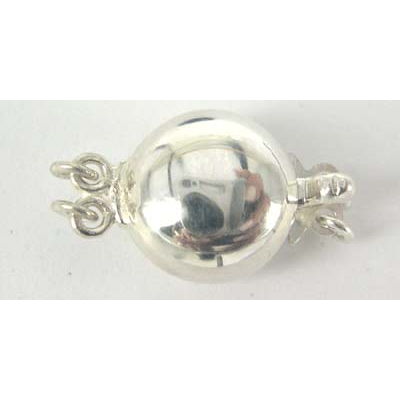 Sterling Silver Clasp 10mm Puff round 2 strand