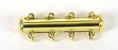 Vermeil Clasp Slide fine 4 strand-findings-Beadthemup