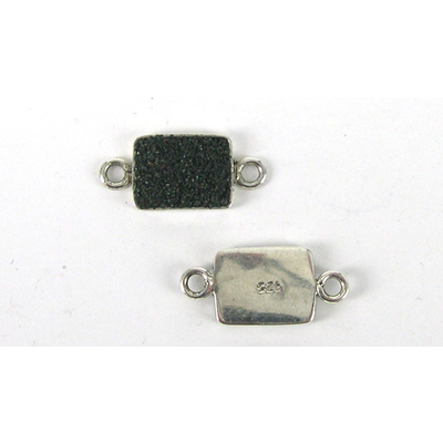 Sterling Silver Link 11x15mm Onyx Mix Rectangle