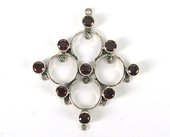 LAST ONE Sterling Silver Chandelier 43x38mm Garnet each-beads incl pearls-Beadthemup