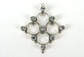 Sterling Silver Chandelier 43x38mm Blue Topaz each-beads incl pearls-Beadthemup