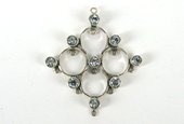 LAST ONES Sterling Silver Chandelier 43x38mm Blue Topaz each-beads incl pearls-Beadthemup