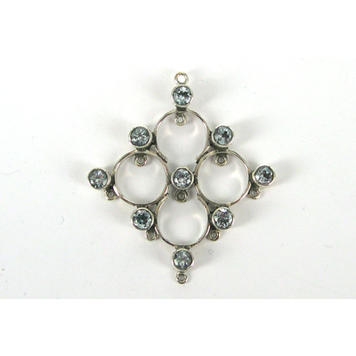 LAST ONES Sterling Silver Chandelier 43x38mm Blue Topaz each