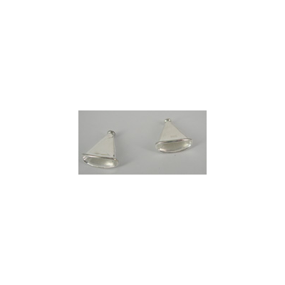 Sterling Silver 16x15mm flattened cone 2 pack