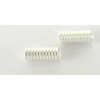 Sterling Silver bead tube coil 2x4mm 10 pack