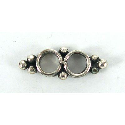 Sterling Silver 2 hole spacer 3.3mm hole 1 pack