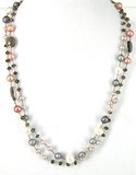 Sterling Silver Smokey Quartz & Pearl Necklace-jewellery-Beadthemup