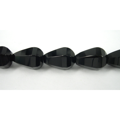 Onyx 6 Sided Teardrop Faceted 13x18mm beads per strand 22Bead